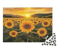 Champ de tournesols Cadeau Unique Décoration Intérieure Style paysage Naturel Jeu Éducatif Challenge Toy Adultes & Enfants Des 14 ANS 38x26cm/1000pcs