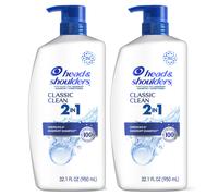 Champ y acondicionador anticaspa 2 en 1 Classic Clean de Head & Shoulders, paquete doble, sin parabenos, con aroma fresco y seguro para el color