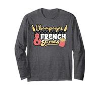 Champagne French Fries Lover Funny Day Drinking Foodie Gift Manga Larga
