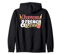 Champagne French Fries Lover Funny Day Drinking Foodie Gift Sudadera con Capucha