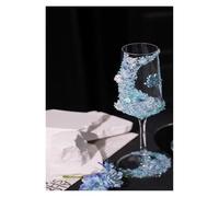 Champagne Goblet Blue Broken Diamond Wedding Toast Cup DIY Material Handmade Engagement Gift Decoration(Red)