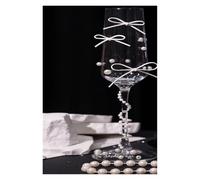 Champagne Goblet Blue Broken Diamond Wedding Toast Cup DIY Material Handmade Engagement Gift Decoration(Black)
