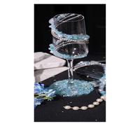 Champagne Goblet Blue Broken Diamond Wedding Toast Cup DIY Material Handmade Engagement Gift Decoration(Dark grey)