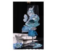 Champagne Goblet Blue Broken Diamond Wedding Toast Cup DIY Material Handmade Engagement Gift Decoration(Light Grey)