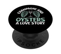 Champagne y ostras una Historia de Amor Ostra PopSockets PopGrip Adhesivo