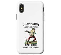Champán para amigos reales, dolor real para amigos falsos rana Carcasa para iPhone X/XS