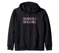 Champán y Papas Fritas Maridaje de Comida y Vino Sudadera con Capucha
