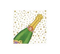 Champers White by Katherine Barwell Champagne Caspari - Servilletas de papel para cóctel o té, 25 cm, cuadradas, 20 unidades