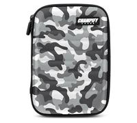 Champify® Bolsa para dardos con sistema de sujeción contra el deslizamiento de los dardos. Funda dura para proteger 6 dardos de acero o dardos blandos y muchos bolsillos para plumas y otros accesorios