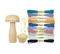 Champignon chéris - laine à la mode et chéris, anti-glissement | Darninğtool en bois, kit de fournitures de darniñg en bois, seringue de stockage d'outils de tricot bricolage pour chaussettes, pulls,