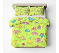 Champiñón Fantástico Funda Nórdica Cama 105 Juego Reversible Microfibra Juegos Cama Estilo de Dibujo a Mano Divertido Funda Edredon 180×220 y 2 Fundas 50x75 con Cremallera apto Hombres y Mujeres CP964