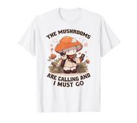 Champiñón Recolectores de Setas Mushrooms Funny-Fungi Hongos Camiseta gráfica económica, Hombre, Blanco, M