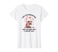 Champiñón Recolectores de Setas Mushrooms Funny-Fungi Hongos Camiseta gráfica económica, Mujer, Blanco, M