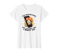 Champiñón Recolectores de Setas Mushrooms Funny-Fungi Hongos Camiseta gráfica económica, Mujer, Blanco, XS