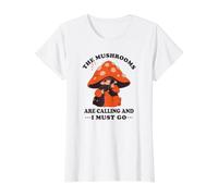 Champiñón Recolectores de Setas Mushrooms Funny-Fungi Hongos Camiseta gráfica económica, Mujer, Blanco, S