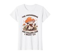 Champiñón Recolectores de Setas Mushrooms Funny-Fungi Hongos Camiseta gráfica económica, Mujer, Blanco, XS