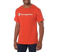 Champion algodón de Peso Medio con Cuello Redondo para Hombre, Camiseta, Escritura (Reg. O Grande y Alto), Picante De Orange, M