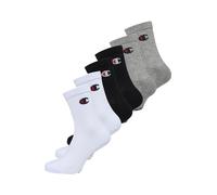 Champion Socks Basics 6pk Crew Socks, Calcetines Unisex adulto, Multicolor (Gris Melange Claro/Blanco/Negro), 39-42