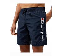 Champion Bañador para Hombre Legacy Icons Beachshorts-Crinkle Taslon Contrast Logo Bermudas, Azul Marino, M