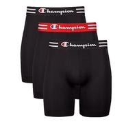 Champion Boxer Briefs, Performance Stretch, Moisture Wicking, Multi-Pack Ropa Interior de Hombres, Pierna Larga, Negro, Paquete de 3, L
