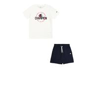 Champion Boy's Legacy Boy - Conjunto gráfico de cuello redondo con logotipo, blanco (WW001), XS, Blanco (WW001), 5-6 Years