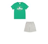 Champion Boy's Legacy Boy - Conjunto gráfico de cuello redondo con logotipo, verde (GS130), S, Verde (GS130), 7-8 Years