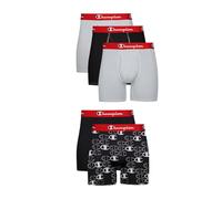 Champion Calzoncillos Tipo bóxer elásticos Ligeros para Hombre, Paquete de 5, Negro/Gris - Paquete de 5, Large