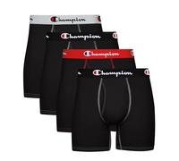 Champion Calzoncillos Tipo bóxer para Hombre (Paquete de 4), Negro - Paquete de 4, L