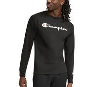 Champion Camiseta clásica de Manga Larga Suave y cómoda para Hombre (Regular o Grande y Alto), Negro Script, X-Large