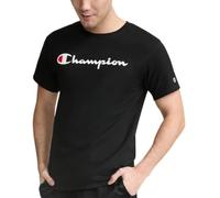 Champion Camiseta de algodón de Peso Medio con Cuello Redondo para Hombre, Camiseta para Hombre, guión gráfico, Negro - Logotipo clásico, Large