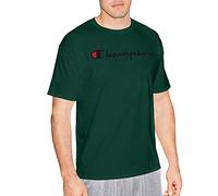 Champion Camiseta de algodón de Peso Medio con Cuello Redondo para Hombre, Camiseta (reg. o Grande y Alto), Verde Oscuro, S