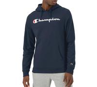 Champion Camiseta de manga larga con capucha para hombre, logotipo de script, Navy-549921, Large
