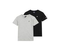 Champion Camisetas (Paquete de 2) Niños y Niños, Negro Gris Melange Claro, 9-10 Años