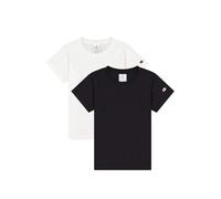 Champion Camiseta (Pack de 2) Niñas y Niñas, Blanco/Negro, 7-8 Years