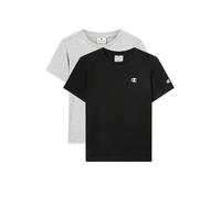 Champion Camisetas (Paquete de 2) Niños y Niños, Negro Gris Melange Claro, 9-10 Años
