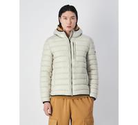 CHAMPION Chaqueta acolchada corta con capucha. Color beige