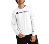 Champion Classic Long Sleeve T-Shirt, Standard Fit, Script & C Logo, Available in Regular and Big & Tall Camiseta, Blanco-Logotipo clásico, Small para Hombre