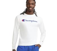 Champion Classic Long Sleeve T-Shirt, Standard Fit, Script & C Logo, Available in Regular and Big & Tall Camiseta, Blanco-Logotipo clásico, Medium para Hombre