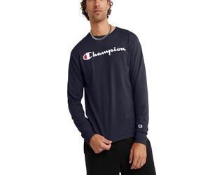 Champion Classic Long Sleeve T-Shirt, Standard Fit, Script Logo, Available In Regular and Big & Tall Camiseta Hombre (Pack de 1)