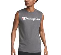 Champion Classic Muscle T-Shirt, Sleeveless, Standard Fit, Script & C Logo, Available in Regular and Big & Tall Camisa, Granite Heather-Logotipo clásico, Medium para Hombre