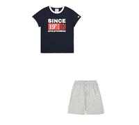 Champion Conjunto de cuello redondo con estampado grande para niño, Azul (BS501), 3-4 años