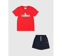 Champion Legacy Boy-Graphic Crewneck Set with Logo Conjunto, Rojo (RS011), 9-10 Years para Niños