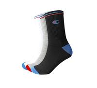 Champion Core 3pp Crew Calcetines con Forro, Multicolore (Nero/Bianco/Grigio Melange Chiaro), 35-38 EU (2-5 UK) (Pack de 3) Unisex Adulto