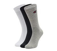 Champion Core 3PP Crew, Calcetines, para Unisex adulto, Multicolor (Gris Melange Claro/Blanco/Negro), 39-42