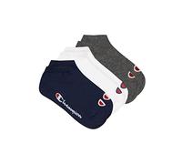 Champion Core 3PP Sneaker, Calcetines casual, para Unisex adulto, Multicolor (Azul Marino/Blanco/Gris Melange Claro), 35-38