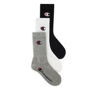 Champion Core Junior 3PP Crew, Calcetines, para Unisex adulto, Multicolor (Gris Melange Claro/Blanco/Negro), 27-30