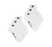 Champion Core Socks Junior 6PP Quarter, Calcetines con forro Unisex - Niños y Adolescentes, Bianco,