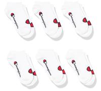 Champion Core Socks Junior 6PP Sneaker, Calcetines con forro Unisex - Niños y Adolescentes, Bianco,