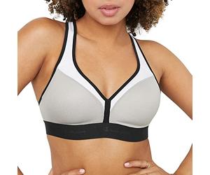 Champion Curvy de Soporte Medio con Copa Cosida Sujetador Deportivo, Opaco, Oxford Gris Jaspeado/Blanco/Negro, Medium para Mujer