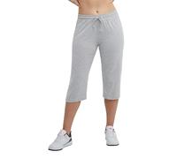 Champion Jersey Capri - Capris de algodón para Uso Diario, Pantalones Deportivos Cortos con cordón, Pantalones Capri, Parche C, 18 Pulgadas Mujer